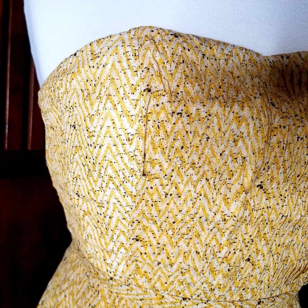 Yellow silk pleated dress
